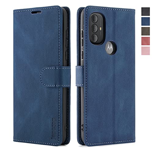 Moto G Power 2022 Wallet Case with [RFID Blocking],Blue | Card Holder, Kickstand, Magnetic, Soft Leather Flip Case Wallet for Moto G Power 2022 6.5 Inch - color: Blue, size: Moto G Power 2022 6.5 inch