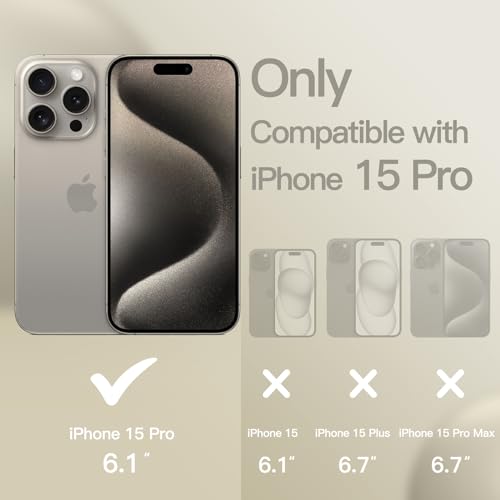 JETech Silicone Case for iPhone 15 Pro, Natural Titanium | Silky Soft Touch, Shockproof Protection, Scratch Resistant, Microfiber Lining - color: Natural Titanium, size: iPhone 15 Pro