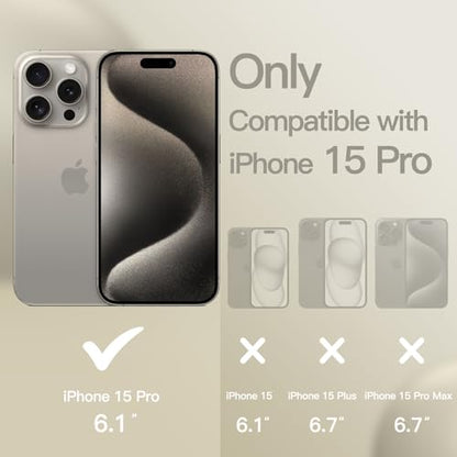 JETech Silicone Case for iPhone 15 Pro, Natural Titanium | Silky Soft Touch, Shockproof Protection, Scratch Resistant, Microfiber Lining - color: Natural Titanium, size: iPhone 15 Pro