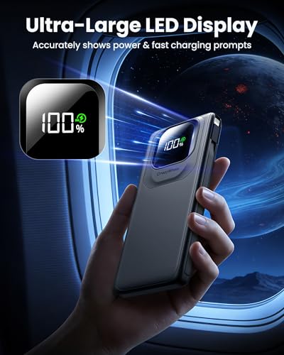 Portable Charger Power Bank with Built-in Cables Fast Charging