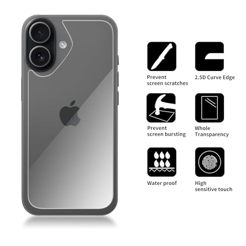 3 Pack Glass Back Screen Protector for iPhone 17 6.3 inch 2025 - size: iPhone 17 6.3 inch