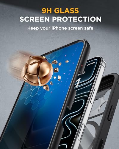 miracase for iPhone 17 Pro Privacy Series Case, Magsafe, Black - color: Black, size: iPhone 17 Pro