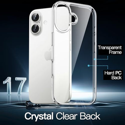 JETech Case for iPhone 17, Anti-Yellowing, Clear | Shockproof Protection, Scratch Resistant Hard PC Back, Durable Transparent TPU Bumper - color: Clear, size: iPhone 17