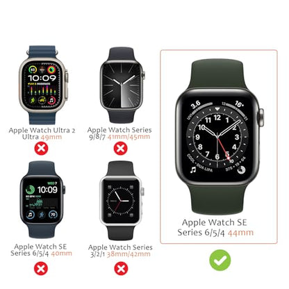 Amizee 2 in 1 Metal Rugged Case Compatible with Apple Watch SE 3/2/1 Series 6/5/4 44mm, Aluminum Shockproof Protective Bumper Cover for iWatch 44mm, Silver - color: Silver, size: 44mm
