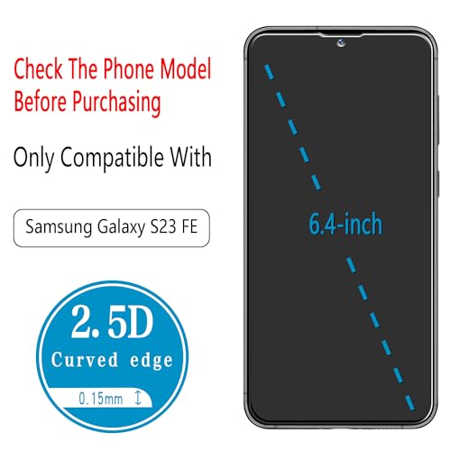 2 Pack Screen Protector for Samsung Galaxy S23 FE Tempered Glass - color: Clear-Galaxy S23 FE