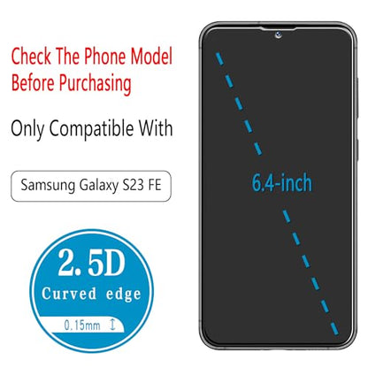 2 Pack Screen Protector for Samsung Galaxy S23 FE Tempered Glass - color: Clear-Galaxy S23 FE