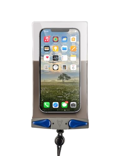 Aquapac Waterproof Phone Case, Small, Grey | iPhone and Android, Made in The UK, Hiking, Mountain Biking, Running Accessory, Floating, IPX8 certified to 30 ft deep. - color: Grey, size: Small
