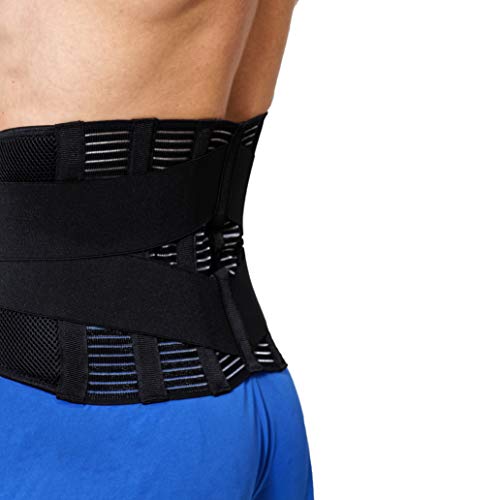 NeoTech Care Adjustable Compression Back Brace Lumbar Support Belt, Black, Size M - size: Medium (Pack of 1)