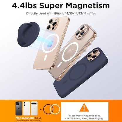 Magnetic Phone Grip for MagSafe, Silicone Ring Grip, Midnight Blue - color: Midnight Blue