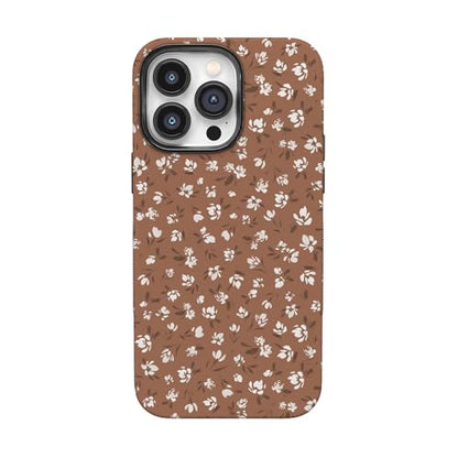 Casely iPhone 14 Pro Max Case | Mocha Meadow | Tiny Flowers | Bold Protective Design | Compatible with MagSafe - color: Mocha Meadow | Tiny Flowers