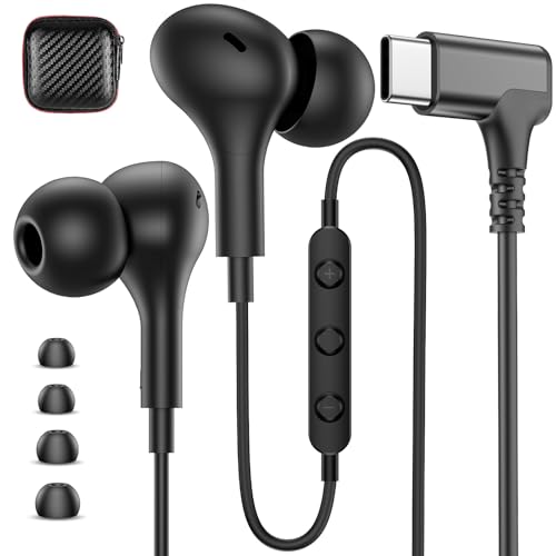USB C Headphones Earbuds Wired for iPhone 17 18 Pro Max 16 16e/iPad - color: Black