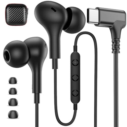 USB C Headphones Earbuds Wired for iPhone 17 18 Pro Max 16 16e/iPad - color: Black