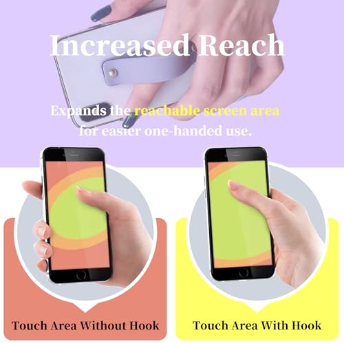 Phone Finger Holder Grip Handle Kickstand for iPhone Case, Mobile Phone Fin with Silicone Hand Band Strap, Silicone Cellphone Knob Loops for Back of Phone - 6 Pack Blue - color: DkBlue, Blue, LtBlue, LtPurple, SkyBlue, RoyalBlue