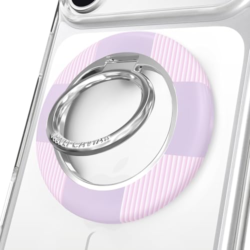 VELVET CAVIAR Compatible with MagSafe Phone Grip 2.0 | Cute Magnetic Ring Holder | Finger Loop Kickstand | Pop On Accessory for iPhone 17, 16, 15, 14, 13, 12 | Lilac Checkered - color: Lilac Checkered