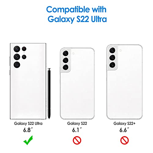 JETech Slim Case for Samsung Galaxy S22 Ultra, Black | Soft TPU Design, Matte Finish, Shockproof Protection