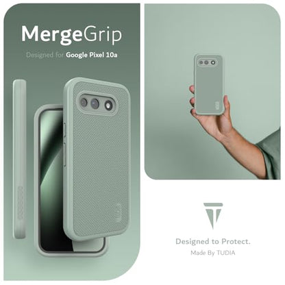 TUDIA for Google Pixel 10a Case (2026) - [MergeGrip] Dual Layer Heavy Duty Slim [Military Grade Drop Tested] Shockproof Protective Pixel 10A Phone Cases - Green Lily - color: Green Lily, size: Pixel 10a Standard