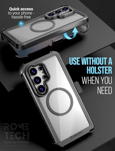 Designed for Samsung Galaxy S26 Ultra Case with Belt Clip Holster | Protective Cover with Strong Magnet Compatible with Magsafe - Black - color: Black