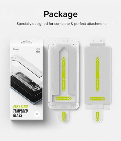 Ringke for Samsung Galaxy A35 5G Screen Protector [Easy Slide, 2 Pack] | Easy Installation with Alignment Tool, Case Friendly Premium 9H Hardness Tempered Glass - size: Galaxy A35