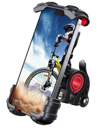 Lamicall Bike Phone Holder Motorcycle Mount - One-Hand Operation, Lockable - color: Red