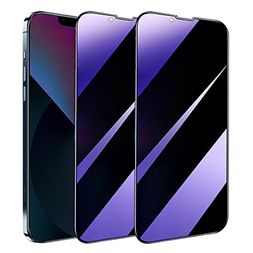 2 Pack Compatible with iPhone 13/13 Pro/14 Privacy Screen Protector, Anti-Spy Anti-Blue Light Eye Protection Tempered Glass Film, Scratch Resistant, Full Coverage, Case Friendly - size: for iPhone 13/13 Pro/14