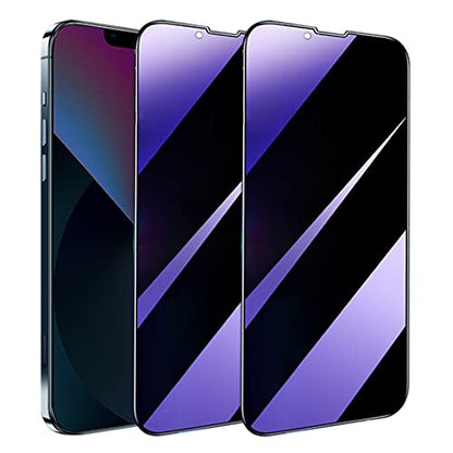 2 Pack Compatible with iPhone 13/13 Pro/14 Privacy Screen Protector, Anti-Spy Anti-Blue Light Eye Protection Tempered Glass Film, Scratch Resistant, Full Coverage, Case Friendly - size: for iPhone 13/13 Pro/14