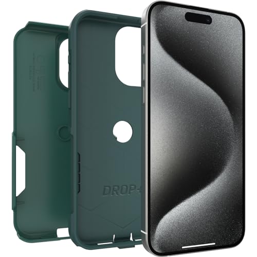 OtterBox iPhone 15 Pro MAX (Only) Commuter Series Case - GET Your Greens (Green), Slim & Tough, Pocket-Friendly, with Port Protection - color: Green