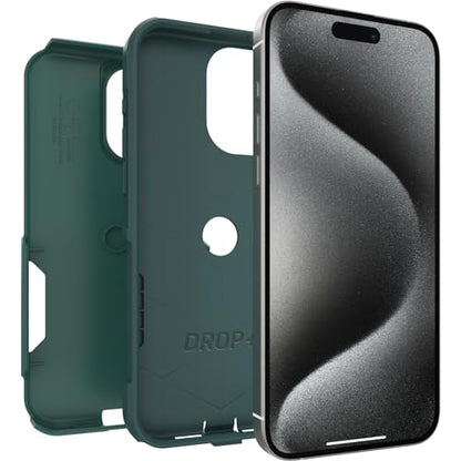 OtterBox iPhone 15 Pro MAX (Only) Commuter Series Case - GET Your Greens (Green), Slim & Tough, Pocket-Friendly, with Port Protection - color: Green