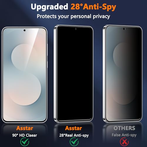 Asstar [2 Pack] Privacy Screen Protector for Samsung Galaxy S25 FE - color: Black-Galaxy S25FE