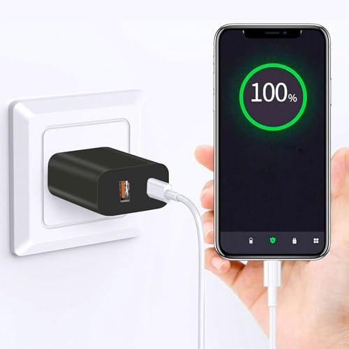 4 Pack USB C Charger Block,20W USB-C & USB-A Port Charger，for i Phone 17/16/15/14/13/12/11/X/8, i Pad and More - color: 4p black