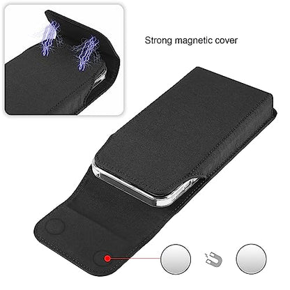 Nylon Cell Phone Holster Belt Clip Case Pouch Holder for Motorola Moto G Power 5G 2025 2024 G Play 2023 G Stylus 5G 2022 2021 G Pure One 5G Galaxy S21 Ultra A14 A05 A06 A13 A23 (Fits Protective Cover)