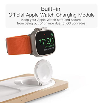 PETINO 3 in 1 Wireless Charging Station for Apple Devices with MagSafe - color: Golden