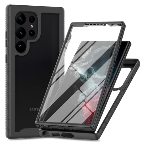 for Samsung Galaxy S26 Ultra 5G Case, for Samsung S26 Ultra Phone Case with Built-in Screen Protector Clear Slim Cover Shockproof Rugged Heavy Duty Bumper Full Body Protective Case, Black - color: Black, size: Samsung Galaxy S26 Ultra