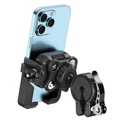 RESPECTED BRO Motorcycle-Phone-Mount & Bike Phone Holder - Durable Phone Holder for Bike and Motorcycle, Bicycle Phone Mount, Fits All Smartphones (Black) - color: Black