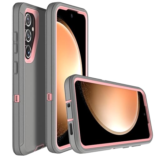 MXX Case Designed for S24 Plus Compatible with S25 Plus/ S24 Plus 3-Layer Super Full Heavy Duty Body Bumper Cover/Shock Protection/Dust Proof, case 5g 2024 (Gray/Pink) - color: Gray/Pink, size: Galaxy S24+ / S25+
