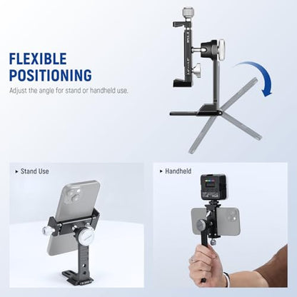 NEEWER Smartphone Tripod Mount Aluminum Alloy, 360° Rotatable Phone Stand