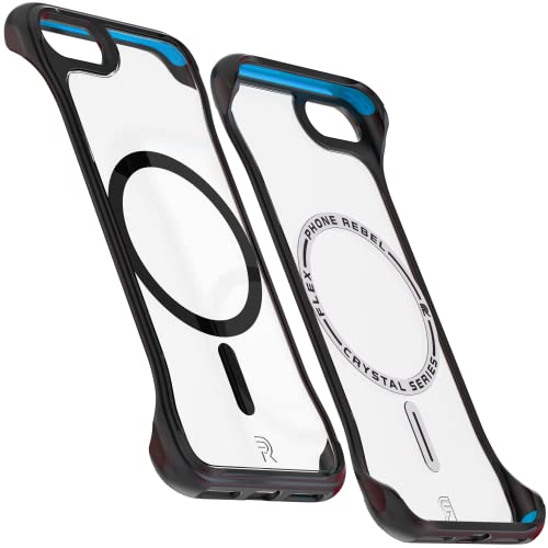 REBEL Magnetic Case for iPhone SE 2022 [Flex Series] Clear, MagSafe Compatible, Exposed Sides, Non-Yellowing, Protective Shockproof iPhone SE 3 Case/SE 2020/iPhone 8, 4.7 Inch Phone (Crystal Clear) - color: Crystal Clear, size: iPhone SE