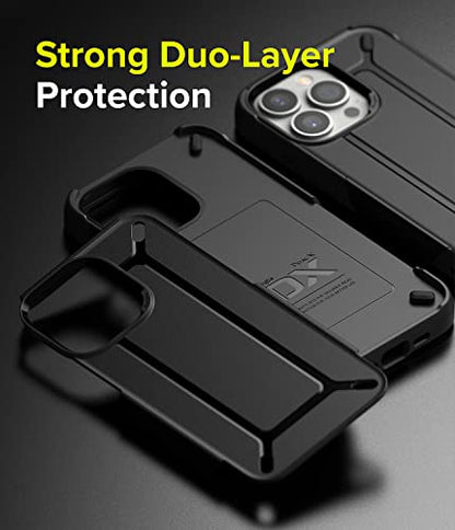 Ringke DX Compatible with iPhone 13 Pro Max, Tough Dual-Layered Military Grade Drop Protection Heavy Duty Frame Bumper Back Cover for 6.7-Inch (2021) - Black