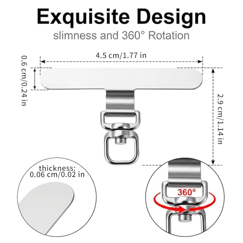 Nogeqi 3 Pack 360° Rotating Phone Tether Tab, Universal Phone Lanyard Tab