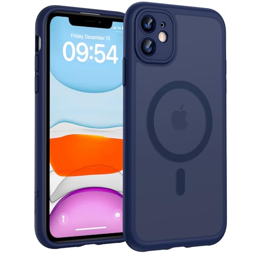 TOCOL for iPhone 11 Case, Compatible with Magsafe, Full Camera Protection, Built-in Magnets, Drop Protection, Translucent Matte Phone Case for iPhone 11 6.1 inch (Dark Blue) - color: Dark Blue, size: Iphone 11