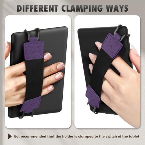 MoKo Security Hand-Strap for 6-8" Kindle eReaders Fire Tablets, Dark Purple - color: Dark Purple, style: Black Strap