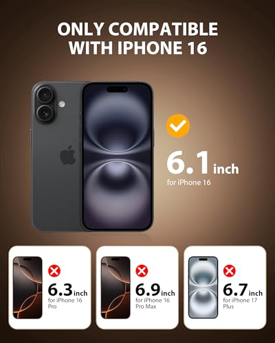 PDDKISS 2 Pack Privacy Screen Protector for iPhone 16 - size: for iPhone 16 - 6.1 inch