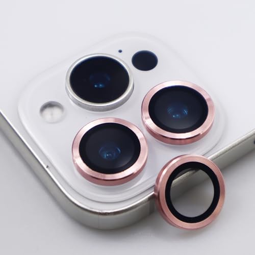 BONVAN for iPhone 16 Pro / 16 Pro Max Camera Lens Protector Metal Crystal Tempered Glass Screen Accessories Cover (PInk) - color: PInk