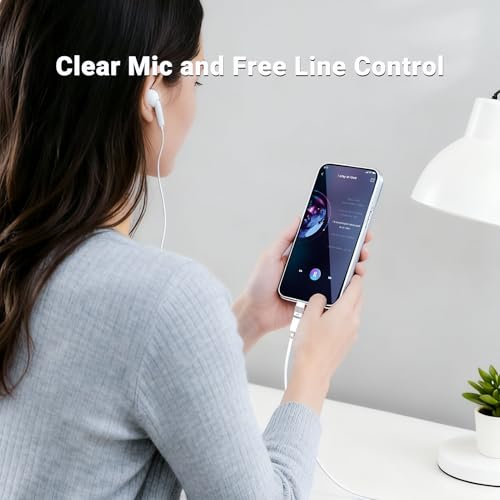 NICE BUDDY Type-C to Lightning Audio Adapter for iPhone 15-17, White