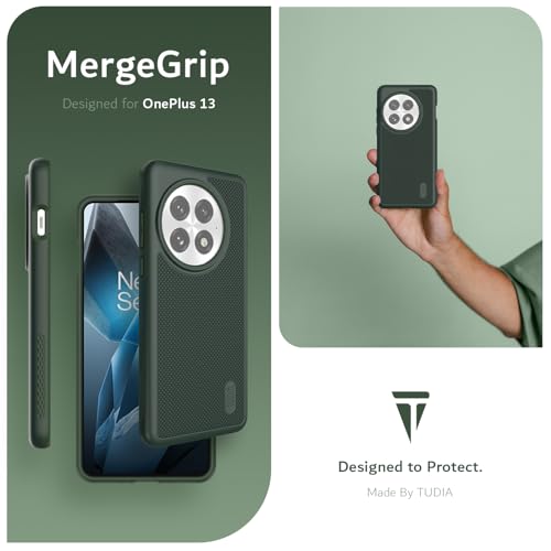 TUDIA MergeGrip for OnePlus 13 Case 5G (2025) - [Military Grade Drop Tested] Dual Layer Shockproof Slim Heavy Duty Tough Cover Phone Cases - Pine Green - color: Pine Green, size: Basic