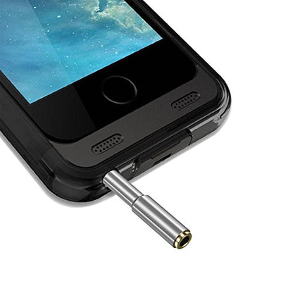 3.5mm 4-Pole Audio Jack Extender, Silver Headphone Adapter | Slim Case-Friendly Design