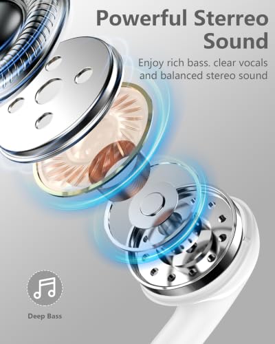 3.5mm Aux Jack Earbuds, Wired Over Ear Buds with Microphone, in-Ear Headphones for Apple iPhone ipad EarPods for Computer Laptop Gaming Devices, Stereo Bass Earphones for MP3 PC Air Pods Samsung - color: WHITE 3.5MM Earbuds
