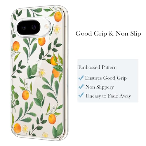 Unov for Pixel 10a Case, Clear with Design, Slim Fit Good Grip, Embossed Phone Case, Shockproof Protective Cover, Raised Camera Protection, Soft TPU, Citrus Flavors - color: Citrus Flavors