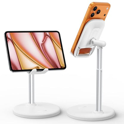 Lamicall Phone Tablet Stand for Desk - White Desktop Holder for iPad Kindle - color: D-White