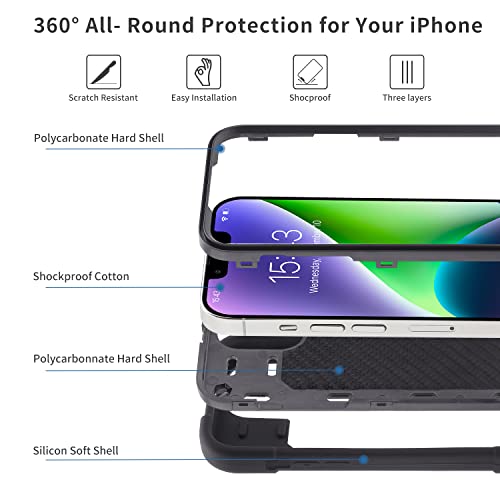 MARKILL Compatible with iPhone 14 Plus Case 6.7 Inch with 360 Degree Rotate Ring Stand, Military Grade Drop Protection Full Body Rugged Heavy Duty Protective Cover for iPhone 14 Plus Black - color: Black, size: iPhone 14 Plus 6.7"