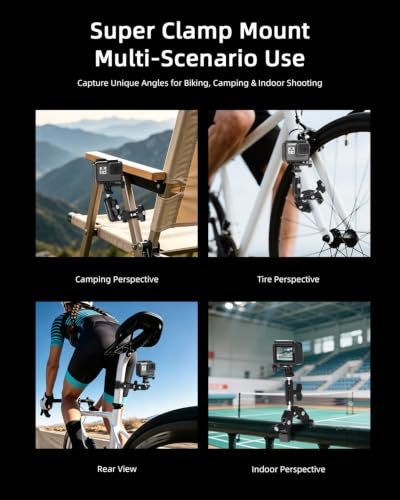 Phone Clamp Mount, 360° Dual Ballhead for Phone & Action Camera